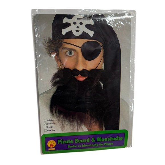 Rubie’s pirate beard and moustache in brown color. Brand new in packaging unused - Picture 1 of 6